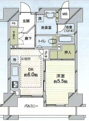 エイジングコート三宮 303号室の間取り図