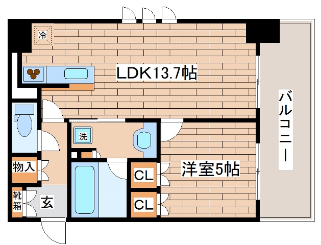 ワコーレ ザ・神戸旧居留地レジデンスタワー4階のお部屋の参考間取り