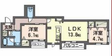 シャーメゾンガーデンズ六甲曾和 202号室の間取り図